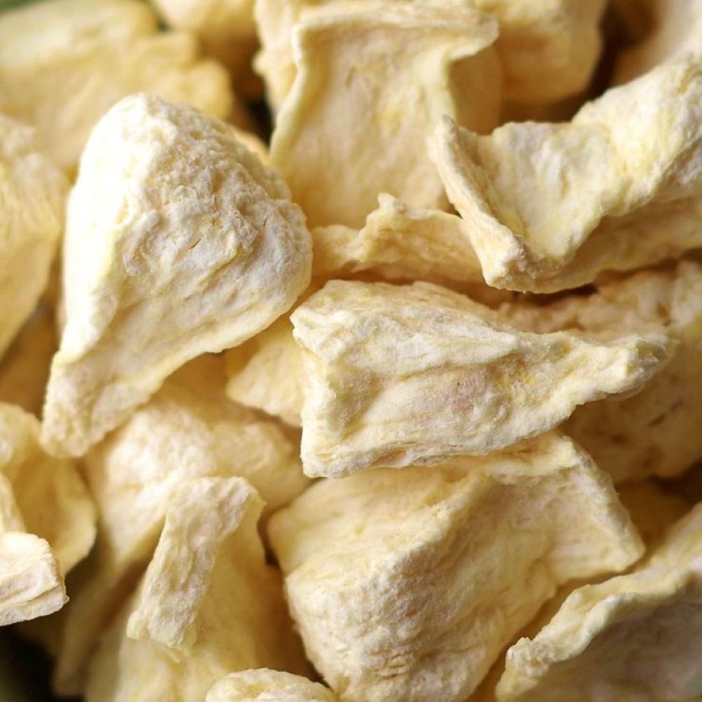 Close-up of Freeze Dried Pineapple yam pieces